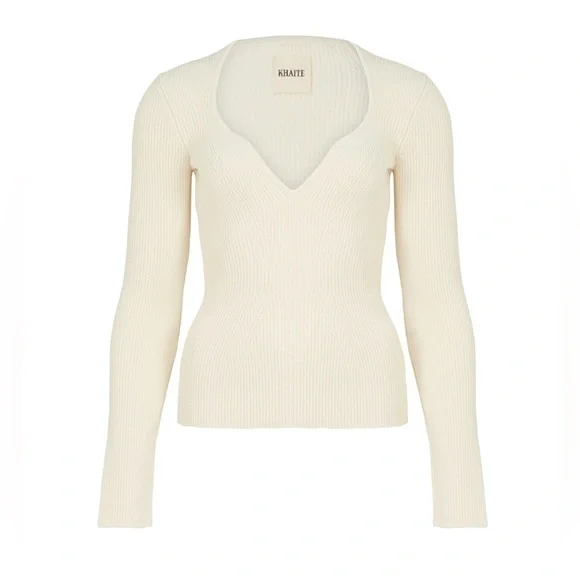 Khaite The Kirah Ribbed Sweater Ivory - Picture 1 of 6